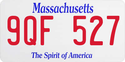 MA license plate 9QF527