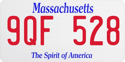MA license plate 9QF528