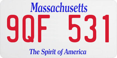 MA license plate 9QF531