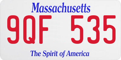 MA license plate 9QF535