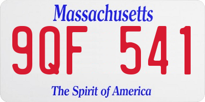MA license plate 9QF541