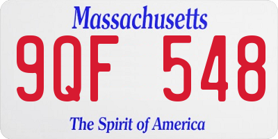 MA license plate 9QF548