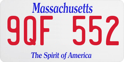 MA license plate 9QF552