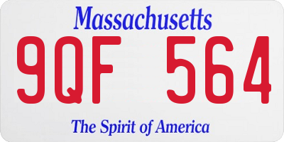 MA license plate 9QF564