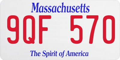 MA license plate 9QF570