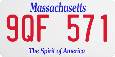MA license plate 9QF571
