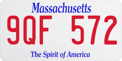 MA license plate 9QF572