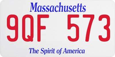 MA license plate 9QF573