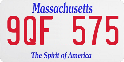 MA license plate 9QF575