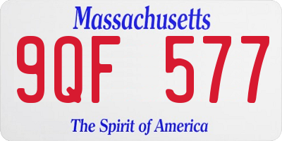MA license plate 9QF577