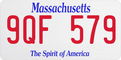 MA license plate 9QF579