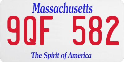 MA license plate 9QF582