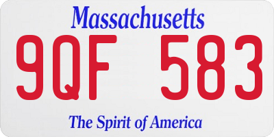 MA license plate 9QF583