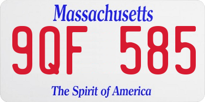 MA license plate 9QF585
