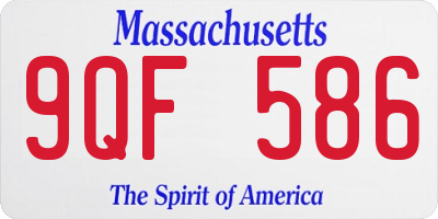 MA license plate 9QF586