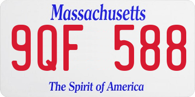 MA license plate 9QF588