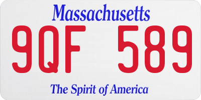 MA license plate 9QF589