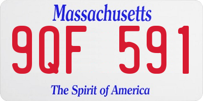 MA license plate 9QF591