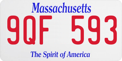 MA license plate 9QF593