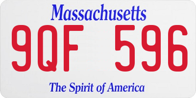 MA license plate 9QF596