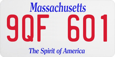MA license plate 9QF601