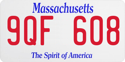 MA license plate 9QF608
