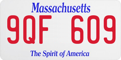 MA license plate 9QF609