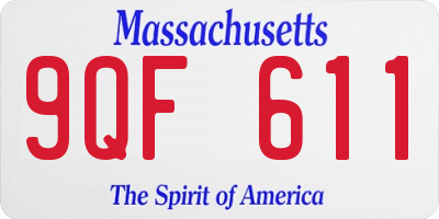 MA license plate 9QF611