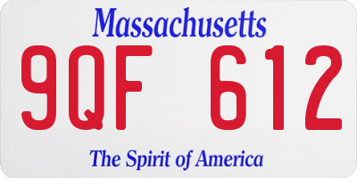 MA license plate 9QF612