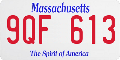 MA license plate 9QF613