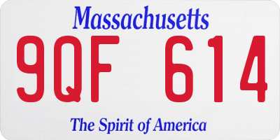 MA license plate 9QF614