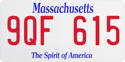 MA license plate 9QF615