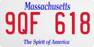 MA license plate 9QF618