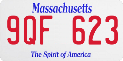 MA license plate 9QF623