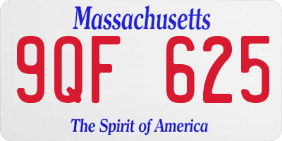MA license plate 9QF625