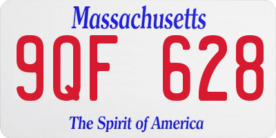 MA license plate 9QF628