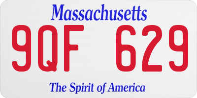 MA license plate 9QF629