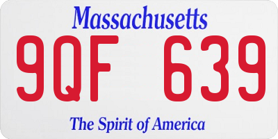 MA license plate 9QF639