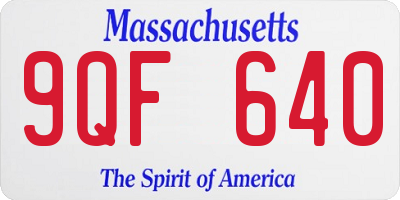 MA license plate 9QF640