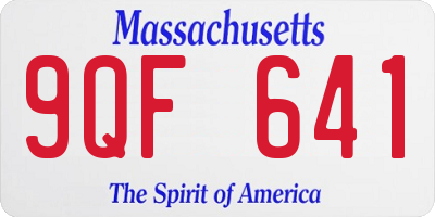 MA license plate 9QF641