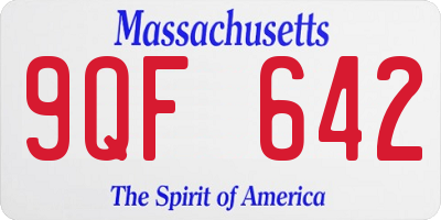 MA license plate 9QF642