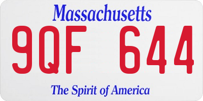 MA license plate 9QF644