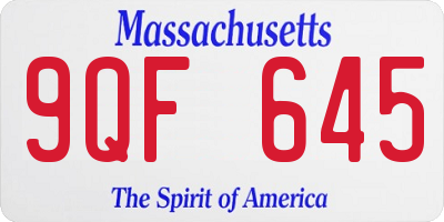 MA license plate 9QF645
