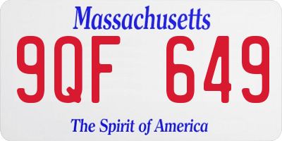 MA license plate 9QF649