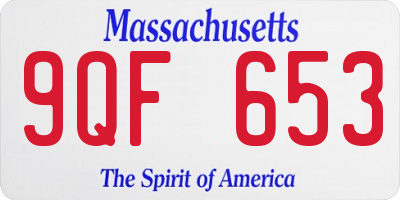 MA license plate 9QF653