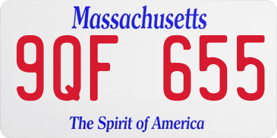 MA license plate 9QF655