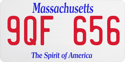 MA license plate 9QF656