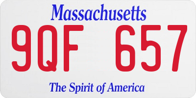 MA license plate 9QF657
