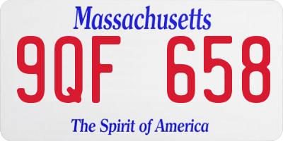 MA license plate 9QF658