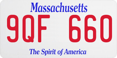MA license plate 9QF660